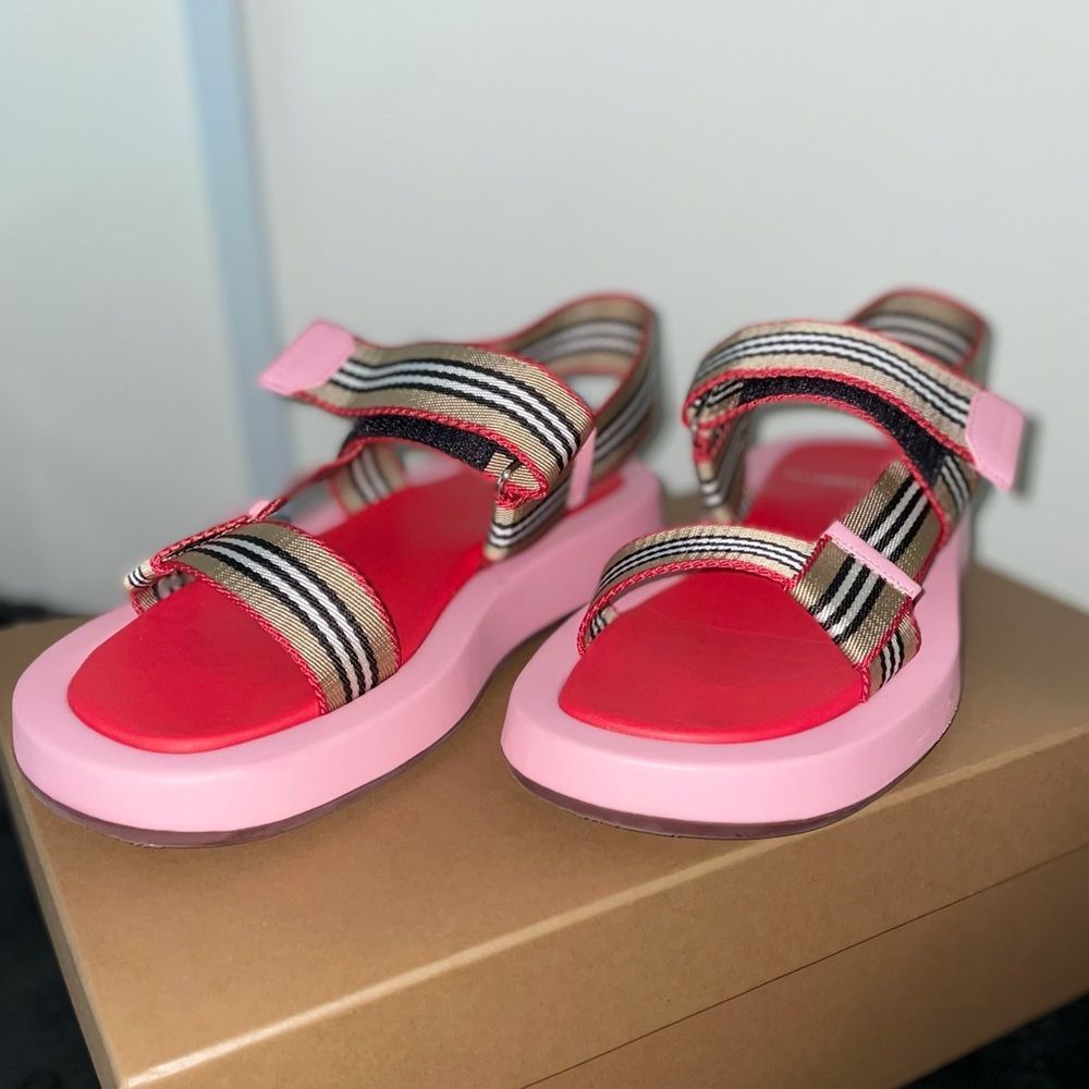 Burberry Eve Icon Stripe Sporty Sandals